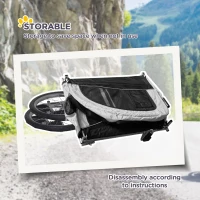 Aosom Dog Bike Trailer 2-In-1 Pet Stroller with Canopy and Storage Pockets, White(m-6)