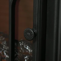 HOMCOM Electric Fireplace Stove, Freestanding Fireplace Heater with Realistic Flame, Adjustable brightness, Overheating Safety System, Black(m-10)