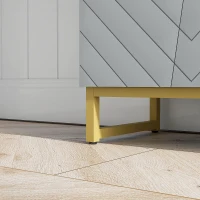 HOMCOM Accent Sideboards, Kitchen Storage Cabinet with 4 Doors, Adjustable Shelves, Metal Base for Living Room, Hallway, Grey(m-10)