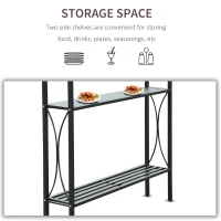 Outsunny 8' x 5' Grill Gazebo Double Tiered Tent Pavilion Grill Canopy Garden Sun Shade with 2-Tires Shelf(m-5)