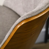 HOMCOM Counter Height Bar Stools Set of 2, Height Adjustable Swivel Barstools with Footrest and Tufted Back, Linen Fabric Bar Chairs, Brown(m-8)