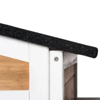 PawHut 90.5" Wooden Rabbit Hutch, Bunny Cage with Double Side Runs, No Leak Tray, Ramp, White(m-13)