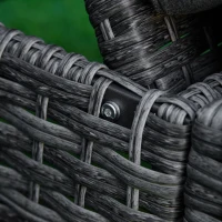 Outsunny Wicker Chaise Lounge, 4 Position Adjustable Backrest and Cushions Outdoor Lounge Chair PE Rattan Sun Lounger for Poolside, Balcony or Garden, Dark Grey(m-9)