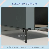 PawHut Dog House Outdoor Elevated Dog Bed with Removable Cover, Mesh Windows, Storage Bag, for S and M-Sized Dogs, Grey(m-7)