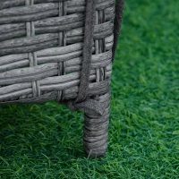 Outsunny Wicker Chaise Lounge, 4 Position Adjustable Backrest and Cushions Outdoor Lounge Chair PE Rattan Sun Lounger for Poolside, Balcony or Garden, Dark Grey(m-7)