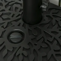 Outsunny Plastic Half Round Umbrella Base, Sand or Water Filled Half Patio Umbrella Stand Holder 40lb Water or 46lb Sand, Black(m-9)