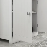 HOMCOM Under Sink Bathroom Cabinet, Pedestal Sink Storage Cabinet with 2 Doors, Shelf and U-Shape, White(m-8)