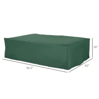 Outsunny 97" x 65" x 26" Heavy Duty Outdoor Sectional Sofa Cover, Waterproof Patio Furniture Cover for Weather Protection, Dark Green(m-3)