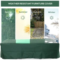 Outsunny 97" x 65" x 26" Heavy Duty Outdoor Sectional Sofa Cover, Waterproof Patio Furniture Cover for Weather Protection, Dark Green(m-6)
