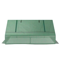 Outsunny Portable Mini Greenhouse 71" x 55" x 32" with Zippered Windows - Compact Garden Green House for Plants, Green(m-9)