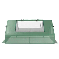 Outsunny Portable Mini Greenhouse 71" x 55" x 32" with Zippered Windows - Compact Garden Green House for Plants, Green(m-10)