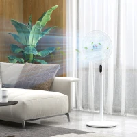 HOMCOM Tower Fan and 16" Pedestal Fan Set, with Remote Control, Height Adjustable, Tilted Head, Timer, Oscillating Standing Fan, Stand Floor Fans for Bedroom, White(m-1)