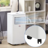 HOMCOM 8000 BTU Portable Air Conditioner and Tower Fan Set, 344 Sq. Ft., 3-in-1 Portable AC Unit and Floor Fan with Timer On/off, Remote, Window Kits, White(m-8)