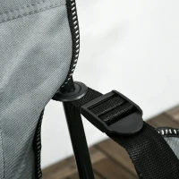 Outsunny Outdoor Folding Chaise Lounge Chair with Reclining Back, Headrest, Cup Holder, Carry Bag for Patio, Camping, Grey(m-9)