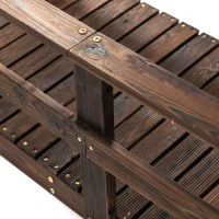 Outsunny 7' Garden Bridge with Pine Wood and Stained Finish for Backyard Ponds Creeks Streams Wood(m-7)