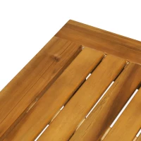 Outsunny 36" Outdoor Coffee Table 2-Shelf Acacia Wood Rectangular Buffet Storage Organizer Natural Finish Teak Patio, Deck, Lawn, Garden(m-9)