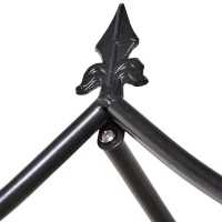 Outsunny 8FT Metal Garden Arch, Decorative Arbor Trellis for Climbing Plants, Wedding, Party, Event, Holiday, Black(m-7)