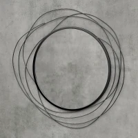 HOMCOM 25.6" Circle Mirror for Wall, Modern Metal Wall Art for Living Room, Bedroom and Dining Room, Black(m-9)