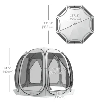 Outsunny 11' x 11.5' Screen Tent, Pop Up Camping Gazebo with Portable Carry Bag and 2 Doors, Cream White(m-3)