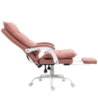 Vinsetto Executive Heated Massage Office Chair, 6-Point Vibrating, Reclining Desk Chair with Footrest, Microfiber, Armrest, Double Padding, Pink(m-12)