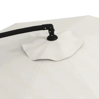 Outsunny 11 FT Cantilever Patio Umbrella Offset Parasol with Cross Base and 8 Ribs for Garden, Cream White(m-9)
