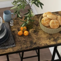 HOMCOM Industrial Bar Height Bar Table and Chairs, Kitchen Table and Chairs Set for 4, 5-Piece Breakfast Table Set(m-9)