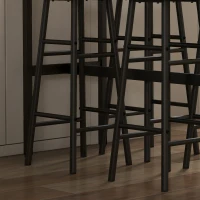 HOMCOM Industrial Bar Height Bar Table and Chairs, Kitchen Table and Chairs Set for 4, 5-Piece Breakfast Table Set(m-10)