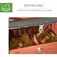 PawHut 3-Shape Wooden Chicken Coop Poultry House Backyard w/ Large Run Egg Box(m-7)