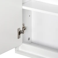 HOMCOM Wall Mounted Bathroom Medicine Cabinet Mirrored Cabinet with Hinged Door 2-Tier Storage Shelves White(m-10)