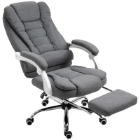 Vinsetto Home Office Chair Computer Chair with Retractable Footrest Adjustable Height Reclining Function Dark Gray(m-11)