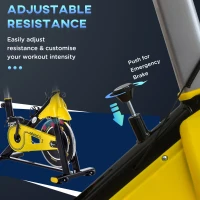 Soozier Stationary Exercise Bike, Indoor Cardio Workout Cycling Bike with Belt Drive Adjustable Resistance, Seat, Handlebar w/ LCD Display for Home Gym(m-6)