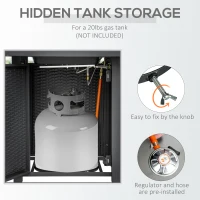 Outsunny Propane Fire Pit Table Smokeless Gas Firepit with 40,000 BTU Burner Thermocouple, Lava Rocks, Cover, Spark Guard(m-7)