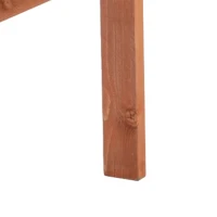 Outsunny Patio Bench, Garden Bench with Middle Table and Umbrella Hole, Wooden Outdoor Bench for Patio, Porch, Poolside, Balcony, Orange(m-9)