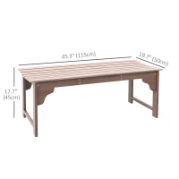 Outsunny 45" Wooden Garden Bench for Outdoors, Patio Double Park Bench with Slatted Seat, Front Porch Backless Bench for Garden, Backyard, Poolside, Balcony, Natural(m-3)