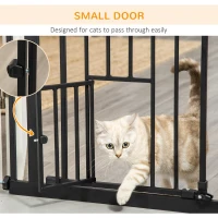 PawHut 41" Easy Open Indoor Dog Gates for Doorways, House, Stair - Black(m-7)