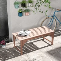 Outsunny 45" Wooden Garden Bench for Outdoors, Patio Double Park Bench with Slatted Seat, Front Porch Backless Bench for Garden, Backyard, Poolside, Balcony, Natural(m-1)