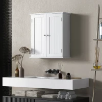 HOMCOM Bathroom Medicine Cabinet, Wall Cabinet with 2 Doors and Adjustable Shelf, Space Saver Over Toilet Cabinet(m-1)