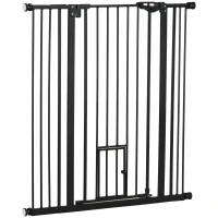 PawHut 41" Easy Open Indoor Dog Gates for Doorways, House, Stair - Black(m-2)
