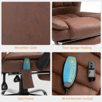 Vinsetto Office Chair 6-point Vibration Massage Chair Micro Fiber Recliner with Retractable Footrest Brown(m-9)