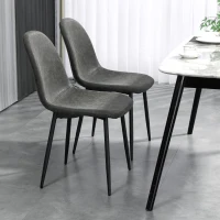 HOMCOM Retro Dining Table Chairs Set of 4, PU Leather Upholstered Kitchen Table Chairs for Living Room, Bedroom(m-8)