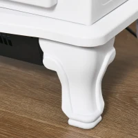 HOMCOM Freestanding Electric Fireplace Heater, Fireplace Stove with Realistic Flame Effect and Adjustable Temperature, Overheat Safety Protection, 750W/1500W, White(m-8)