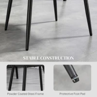 HOMCOM Retro Dining Table Chairs Set of 4, PU Leather Upholstered Kitchen Table Chairs for Living Room, Bedroom(m-6)