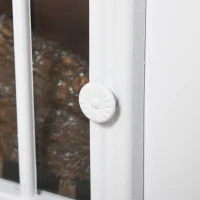 HOMCOM Freestanding Electric Fireplace Heater, Fireplace Stove with Realistic Flame Effect and Adjustable Temperature, Overheat Safety Protection, 750W/1500W, White(m-9)