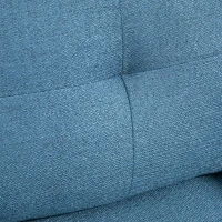 HOMCOM Modern Armchair, Upholstered Accent Chair with Tufted Back Cushion and Steel Legs for Living Room, Bedroom, Blue(m-7)