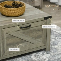 HOMCOM Farmhouse Coffee Table with Drawer and Storage Shelf, Rustic Center Table for Living Room, Meeting Room, Grey(m-6)