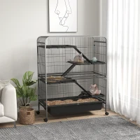PawHut 53.5"H Small Animal Cage 5-Level Metal Ferret Cage for Rabbits(m-2)