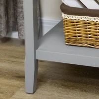 HOMCOM Retro Side Table, End Table with Storage Drawer and Open Shelf for Living Room, Bedroom, Gray(m-9)
