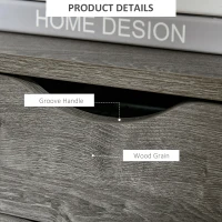 HOMCOM Industrial End Table with 2 Drawers and Open Shelf, Side Table for Living Room, Gray(m-5)