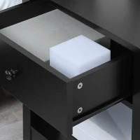 HOMCOM End Table, 2-tier Side Table with Drawer and Storage Shelf, Modern Sofa Side Table for Living Room, Black(m-9)