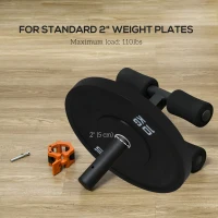 Soozier Tibialis Trainer Tib Bar for Strengthening Calves Shins Ankles, Fits 2" Weight Plates(m-4)